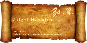 Zsigri Magdolna névjegykártya
